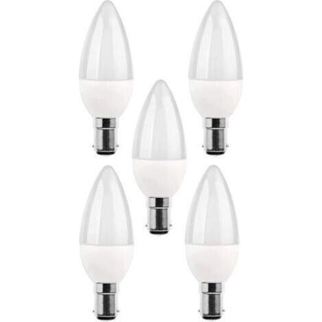 5er-Packung B15 LED-Lampen, 5W Glühlampe, 220V 270 lm, 3000K Tageslicht, B15 Bajonettsockellampe, [Energieeffizienzklasse A+]. (1/5)