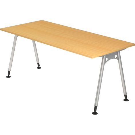 bümö Schreibtisch Serie-A Rechteck: 180 x 80 cm  Buche