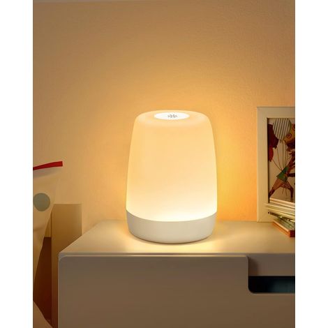 13x10cm Veilleuse Enfant Pour Chambre Salon, LED Lampe de Chevet Tactile Dimmable avec Mode Chaud et RVB Couleurs Changement, USB Rechargeable Lampe Veilleuse Adulte avec Minuteur (1/4)