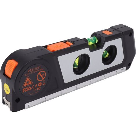 Niveau laser miniature de haute précision, outil de nivellement horizontal à bulle, petit ruban à mesurer (1/5)