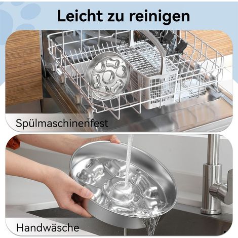 Hundenapf, Anti-Verschluckungsnapf, geeignet für mittelgroße bis große Hunde, Fressnapf für langsames Fressen, rutschfest, aus Edelstahl 304, mit rutschfestem Boden, spülmaschinenfest.