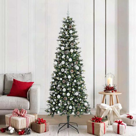 Künstlicher Weihnachtsbaum mit 300 LEDs mit Ständer Grün 210 cm