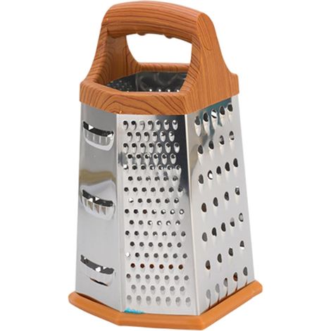 Râpe à Fromage râpe à boîte en Acier Inoxydable 6 côtés Coupe-légumes de 9 Pouces de Hauteur avec Base et poignée antidérapantes râpes Portables pour la Cuisine Le Fromage et Les légumes (1/5)