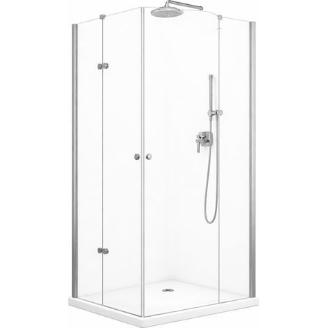 BuyLando Cornelia 100x80x195 cm Eck Duschkabine inkl. Duschtasse