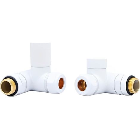 Heatwave Dual Fuel White Manual Corner Radiator Valve Set