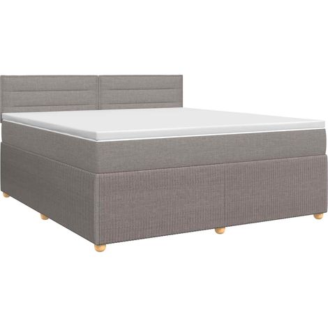 Lit boxspring avec matelas Taupe 180 x 200 cm Tissu vidaXL (1/5)