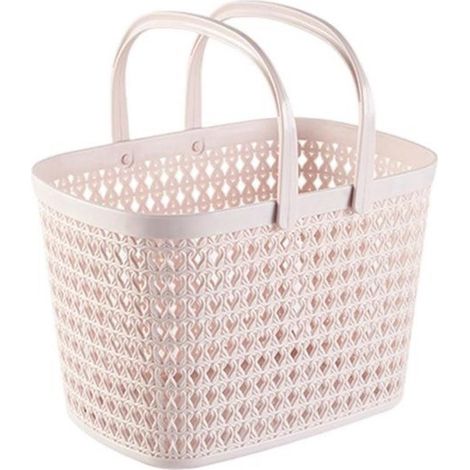 Cesta de mano de PP，261828 cm，Cesta de la compra，Cesta para guardar juguetes，Cesta de plástico portátil con asa (1/5)