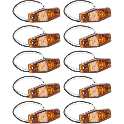 Lot de 10 Feux de Position Ovales Indicateurs Clignotants pour Camion Remorque, Lampe Arrière Latérale Transparente (1/5)