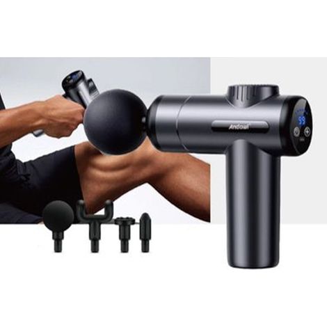 Pistolet De Massage Musculaire Q-jm15 Avec Affichage Lcd Têtes De Massage Interchangeables