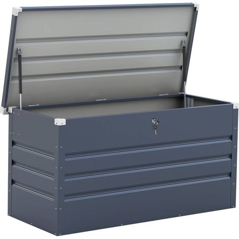 Gartentruhe aus Metall Store - 480 L - 132 x 61 x 60 cm - Grau
