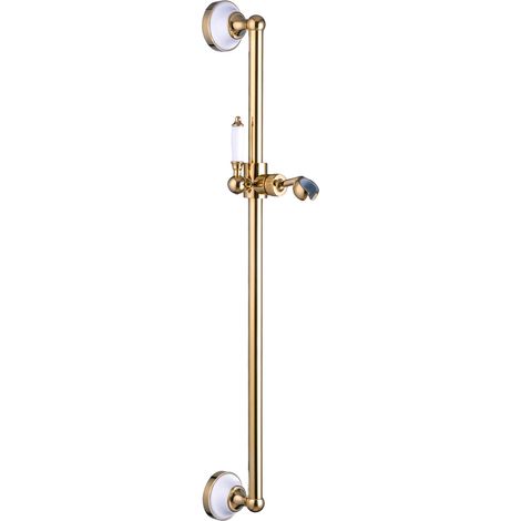 PaulGurkes Duschstange Retro Keramik Gold PVD Brausestange (1/4)