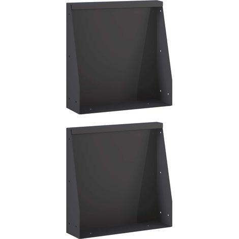 vidaXL Muro de Contención 2 uds. 40 x 12 x 40 cm Acero Negro (1/2)