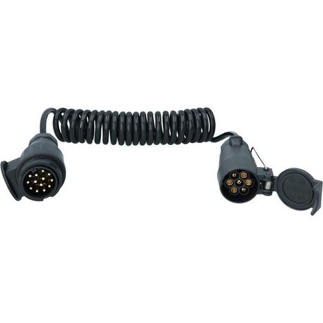 Rallonge Spirale 3 Metres Pour Remorque 13 Broches Male-7 Broches Femelle