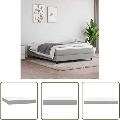 The Living Store Matelas de lit à ressorts ensachés Gris clair 140x200x20 cm - Matelas À Ressorts Ensachés - Matelas Confortable - Matelas Support Moyen - Literie - Sommeil Réparateur (1/5)