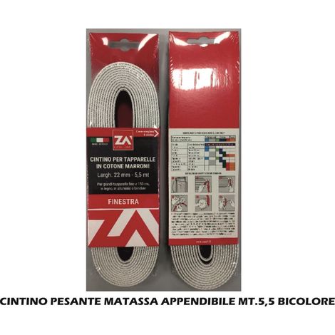 CINTINO PESANTE 5,5M 22MM BICOLORE PER FINESTRE.
