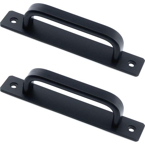 Tirador para puerta corredera, tirador para armario, distancia entre orificios de 128 mm, color negro, dos piezas. (1/4)