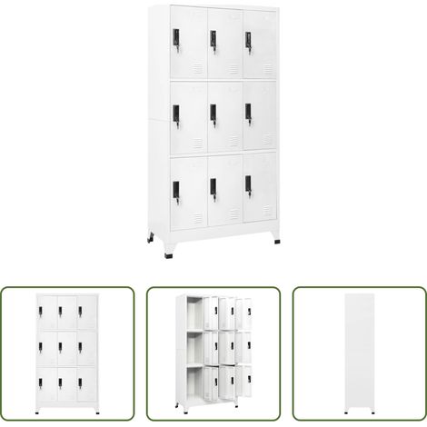 vidaXL Stahl -  Schließfachschrank Weiß 90x45x180 cm Stahl (1/5)
