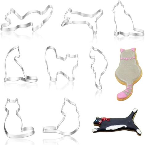 Moule à biscuits pour chats en acier inoxydable pour 8 personnes (1/5)