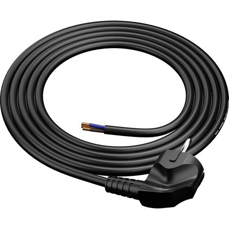 Netzkabel mit Winkelstecker, 2 m, 3 x 1,5 mm² OMY-Kabel, schwarz, 16 A (1/5)