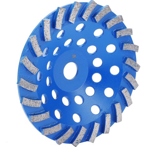 Meule diamantée à 24 dents, bleue, 180 mm, grain 30, pour le ponçage du béton, de la pierre et du ciment (1/5)