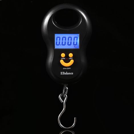 Balance électronique portable numérique LCD 50 kg/10 g à suspendre avec crochet à bagages (1/5)