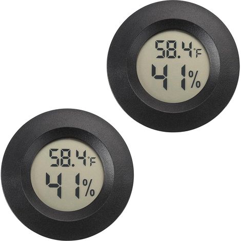 Mini termómetro higrómetro digital, monitor de humedad para interiores y exteriores, termómetro para reptiles, para humidores, invernaderos, jardines y sótanos, en grados Fahrenheit (℉)/Celsius (℃), p (1/5)