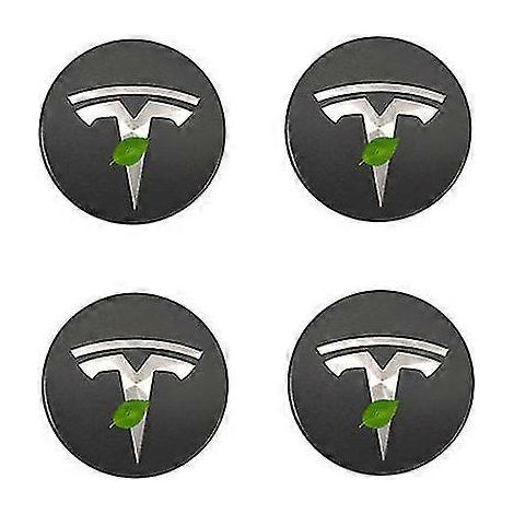 4 enjoliveurs centraux de roue pour Tesla Model 3 SX, fixation par clips, accessoires de personnalisation automobile, multicolores, logo argenté, gris A (2017-2022). (1/4)