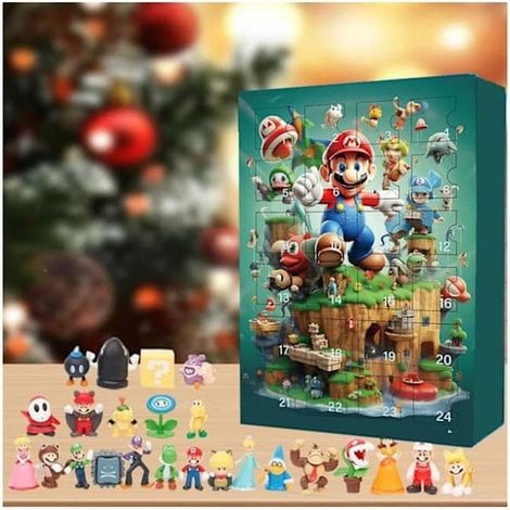 Calendrier de l'Avent 2026 en forme de sapin de Noël, boîte surprise, ensemble de décorations plates à suspendre en acrylique pour Noël