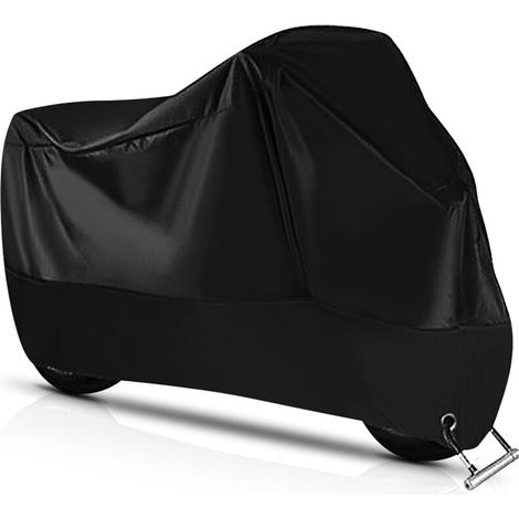 Housse Moto Extérieure en Polyester 190T Antivol avec Serrure, Coupe-Vent et Protection Anti-UV – 245 x 105 x 125 cm