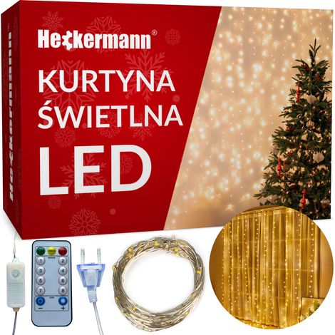 LED-Girlande Heckermann YS-0003 3x3m 300LED Warmweiß