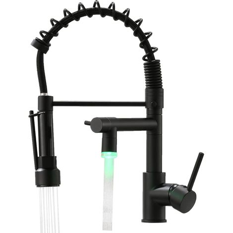 Robinet Cuisine 2 en 1 avec Douchette et Bec Mobile Mitigeur Évier Nickel Brossé Bec Rotatif 360° Pulvérisateur Détachable et Télescopique (1/5)