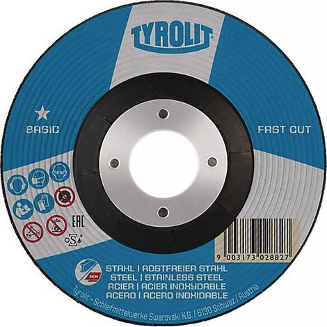 Schruppscheibe BASIC FASTCUT D230xS6mm Körnung 30 gekröpft 2in1 Bohrung 22,23 mm (1/4)