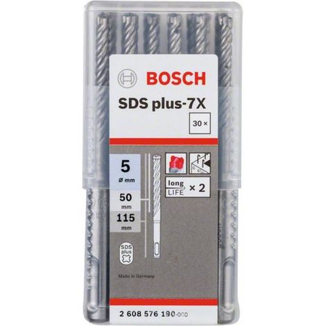Brocas Para Martillos Sds Plus-7X(Armado): 5X50X115: 30 Uds - Bosch (1/4)