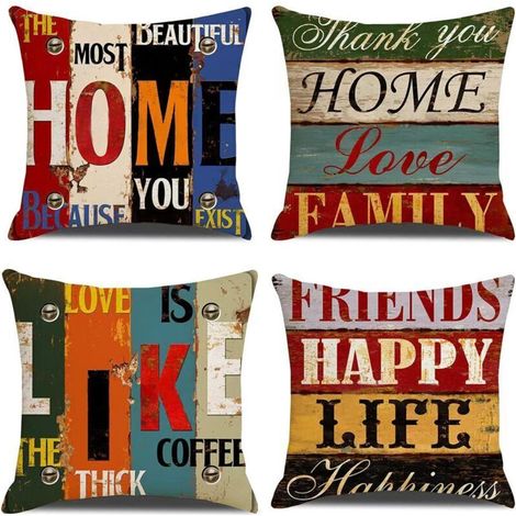 4er-Set Kissenbezüge (45 x 45 cm) – Dekorative Sofakissenbezüge für Schlafzimmer, Bett, Gartenmöbel und Stühle
