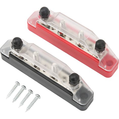 Bloc de distribution 48V 150A 7 voies barre de connexion rouge et noir avec capot pour auto camping-car poids lourd bateau marine (1/5)