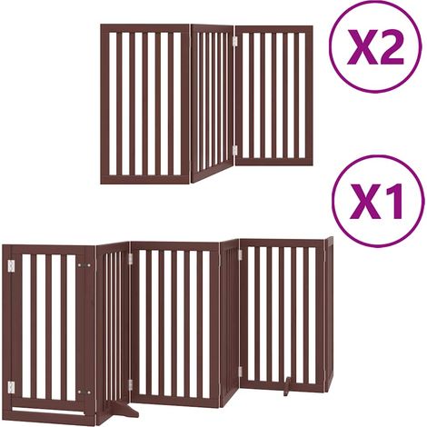 Maison Exclusive - Cancello Cani Porta Pieghevole Marrone 12 Pannelli 600cm Pioppo