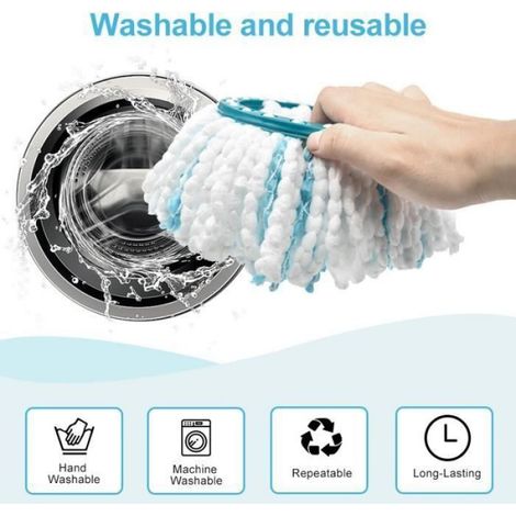 3Pc Balai Serpillère Microfibre Compatible Avec Leifheit Clean Twist Disc Mop Systèmes Têtes de Balai Rechange Microfibre (1/4)