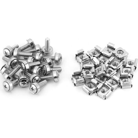 Kit de 20 vis et écrous cage pour baies de brassage (M520) (1/5)