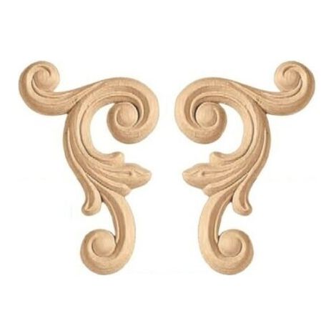 Coppia fregio decorazione in legno cod 13135 - mm 100 x 70 (1/2)