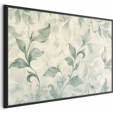 Poster – Aquarellblätter in Grün und Beige (1/4)