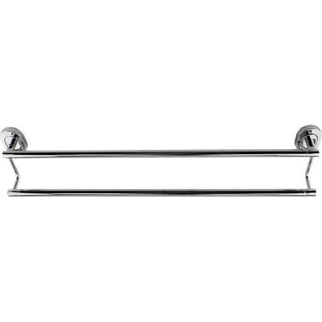 Cleafe - Portasciugamani Porta Asciugamano Doppio Cromato 60cm Accessorio Da Bagno 69197 - (1/2)