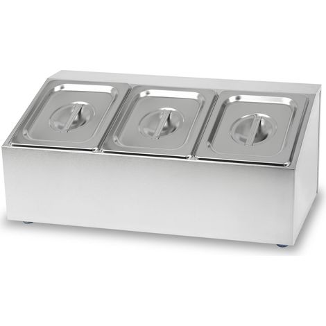 VERTES Contenitori per ingredienti 3 x 1/6 GN Gastronorm, acciaio inox, profondità 100 mm, igienici, inossidabili, resistenti ai graffi, da -40° a 300°C, per il bagnomaria, bain marie (1/5)