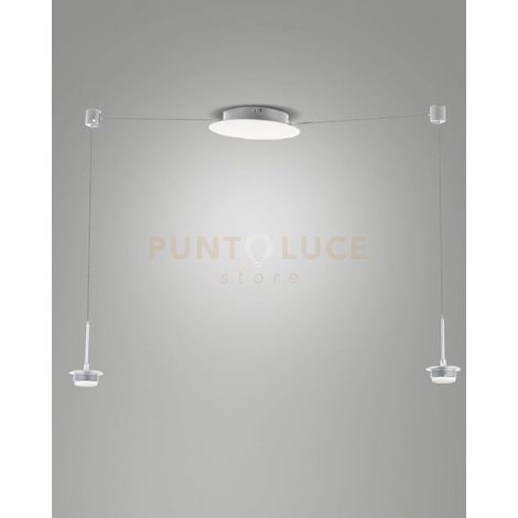 3804-42-102 MONTATURA BIANCA COMPLETA CAVO SPOSTABILE CCT 2700K - 3000K - 4000K - 16W - 1500 lm DIMMERABILE 2 LUCI
