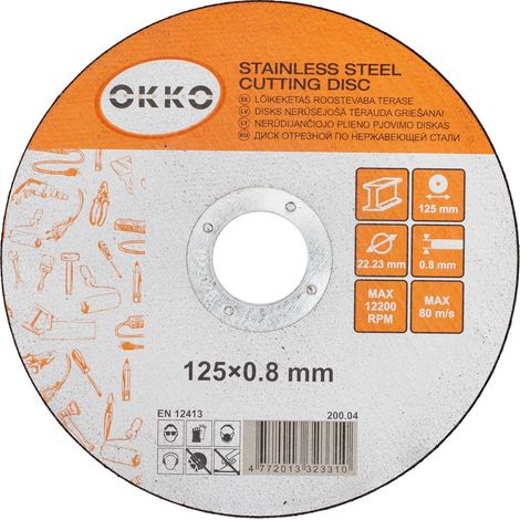 Discos de corte Okko 200.04 125 mm 0,8 mm