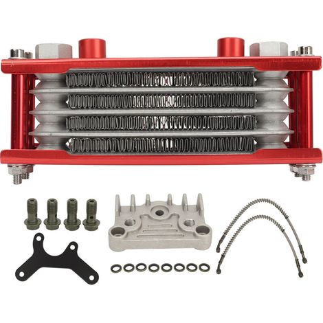 Evil Energy Motorcycle Oil Cooling Kit 16 Rows Monkey 125 Cc140 with Aluminium Material Replacement for Loncin Zongshen Engines (Red). (1/5)