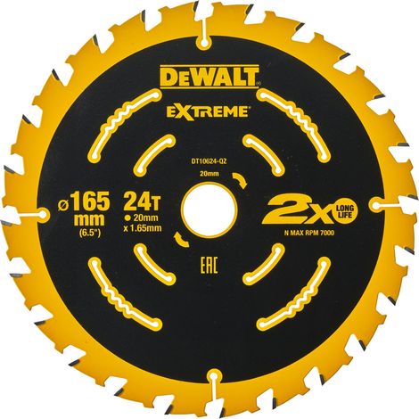 DeWalt DT10624-QZ Lama Sega Circolare 165x20mm 24T Legno (1/4)