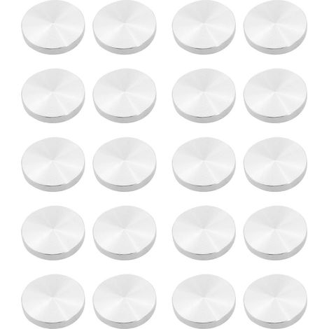 20 adaptateurs pour pieds de table en verre, en aluminium, ronds, 50 x 8 mm, argentés (1/5)