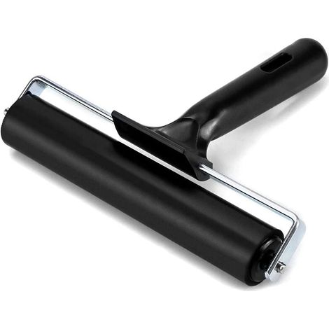 Rouleau encreur, Rouleau de caoutchouc Brayer pour impression, papier peint, encre linogravure, 15 cm (1/4)