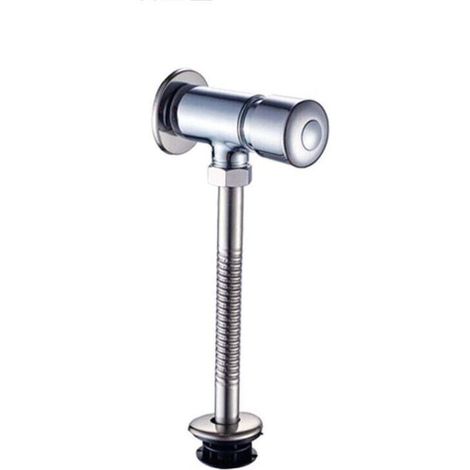 Valve Double pour Chasse en Alliage de Zinc Durable de Toilettes Apparentes exposé Manuel Flowise Manuel appuyant sur l'outil de Chasse d'eau Chrome Poli pour la Salle de Bains d'hôtel à la Maison（G1/ (1/4)