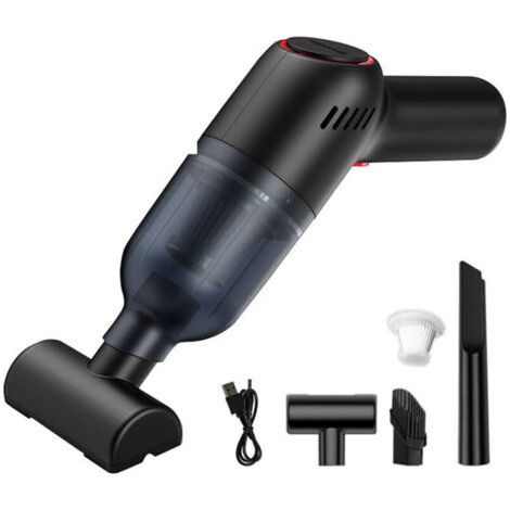 Aspirateur à Main Aspirateur à Main Rechargeable Aspirateur de Voiture Sec et Humide Portable pour Tapis de Voiture - Noir (1/4)